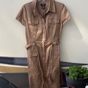 Milano Brown Button-Up Dress
